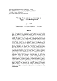 Change Management- a Challenge in Supply Chain Management