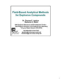 Field-Based Analytical Methods for Explosive Compounds