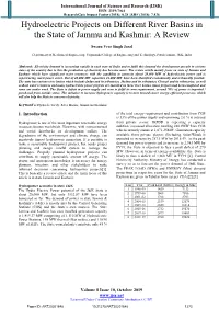 Hydroelectric Projects on Different River Basins in the State of Jammu and Kashmir: a Review