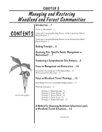 Managing and Restoring Woodland and Forest Communities