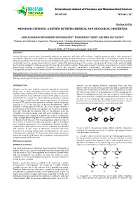 Mesoionic Sydnone: a Review in Their Chemical and Biological Properties