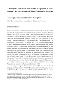 The Impact of Dialect Loss on the Acceptance of Tus- Sentaal: the Special Case of West-Flanders in Belgium
