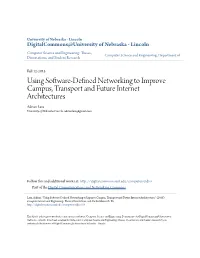 Using Software-Defined Networking to Improve Campus, Transport and Future Internet Architectures" (2015)