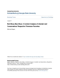A Content Analysis of Liberals' and Conservatives' Respective