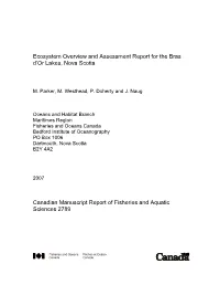 Ecosystem Overview and Assessment Report for the Bras D'or Lakes