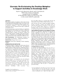Giornata: Re-Envisioning the Desktop Metaphor to Support Activities in Knowledge Work