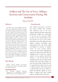 Military Activism and Conservatism During the Intifadas Murat ÜLGÜL* Abstract Introduction