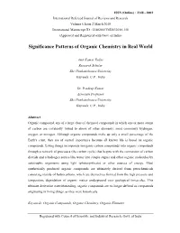 Significance Patterns of Organic Chemistry in Real World