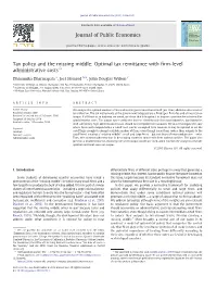 Tax Policy and the Missing Middle: Optimal Tax Remittance with ﬁrm-Level Administrative Costs☆