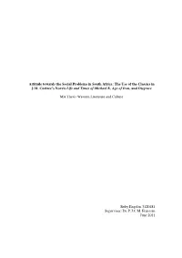 The Use of the Classics in JM Coetzee's Novels Life and Times of Micha