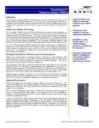 Touchstone Telephony Modem TM402P Spec Sheet
