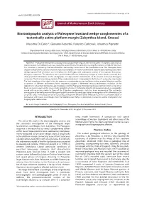 Biostratigraphic Analysis of Paleogene Lowstand Wedge Conglomerates of a Tectonically Active Platform Margin (Zakynthos Island, Greece)