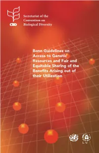Bonn Guidelines on Access to Genetic Resources and Fair and Equitable