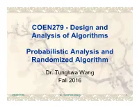 COEN279 - Design and Analysis of Algorithms