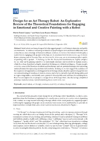 Design for an Art Therapy Robot: an Explorative Review of the Theoretical Foundations for Engaging in Emotional and Creative Painting with a Robot