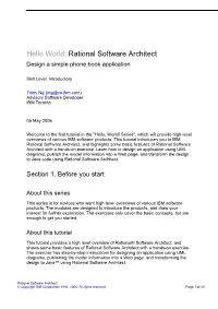 Hello World: Rational Software Architect Design a Simple Phone Book Application