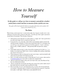 How to Measure Yourself