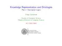 Knowledge Representation and Ontologies Part 2: Description Logics