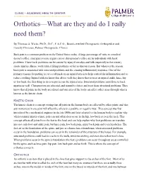 Orthotics—What Are They and Do I Really Need Them?