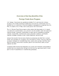 Overview of the Key Benefits of the Foreign-Trade Zone Program
