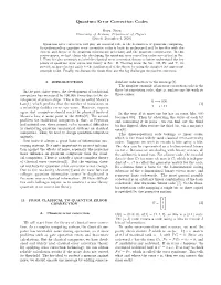 Quantum Error Correction Codes