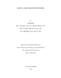 SCIENCE, LABOR and SCIENTIFIC PROGRESS by George Borg B.Sc