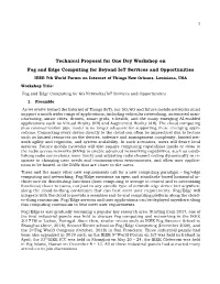 Technical Proposal for One Day Workshop on Fog and Edge
