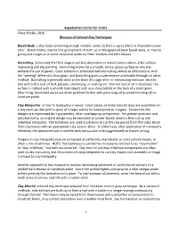 1 Appalachian Center for Crafts Vince Pitelka, 2016 Glossary of Colored