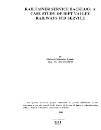 A Case Study of Rift Valley Railways Icd Service