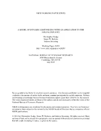 A Model of Dynamic Limit Pricing with an Application to the Airline Industry