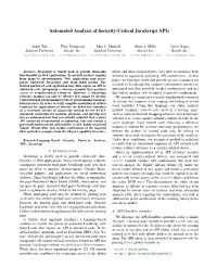 Automated Analysis of Security-Critical Javascript Apis
