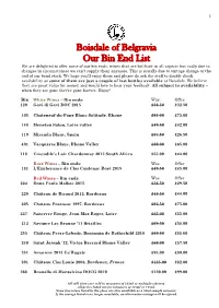 Boisdale of Belgravia Our Bin End List