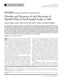 Clonality and Dynamics of Leaf Abscission of Gambel Oaks at Small Spatial Scales in Utah