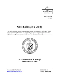 Cost Estimating Guide