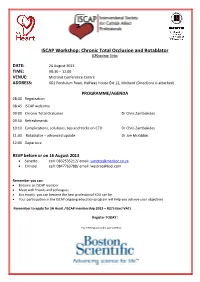 ISCAP Workshop: Chronic Total Occlusion and Rotablator (CPD Points: 3) Tbc