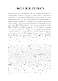 Profile of Pes University