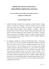 Comparative Adr in the Asia-Pacific – Developments in Mediation In