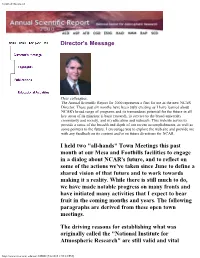 Director's Message I Held Two "All-Hands"