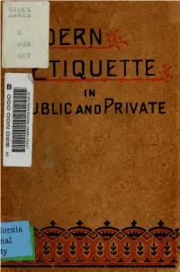 Modern Etiquette in Public and Private