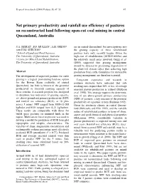 Net Primary Productivity and Rainfall Use Efficiency of Pastures On