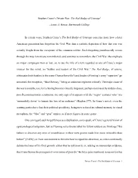 Stephen Crane's Private War: the Red Badge of Courage1
