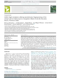 UHPLC High Resolution Orbitrap Metabolomic Fingerprinting of The