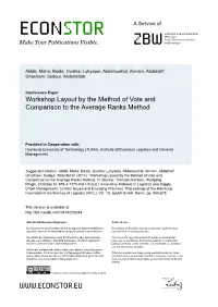 Workshop Layout by the Method of Vote and Comparison to the Average Ranks Method