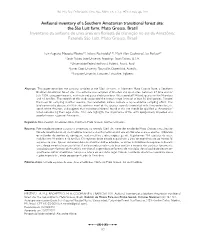 Avifaunal Inventory of a Southern Amazonian Transitional Forest Site