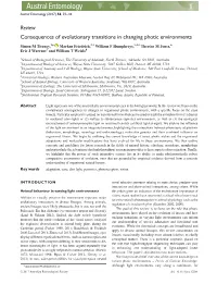 Consequences of Evolutionary Transitions in Changing Photic Environments