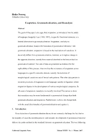 Exaptation, Grammaticalization, and Reanalysis