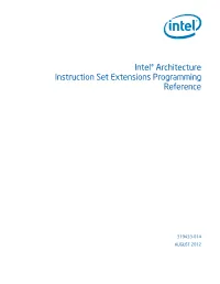 Intel® Architecture Instruction Set Extensions Programming Reference