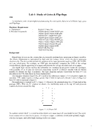 Lab 1: Study of Gates & Flip-Flops