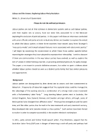 Labour and the Unions: Exploring Labour Party Evolution