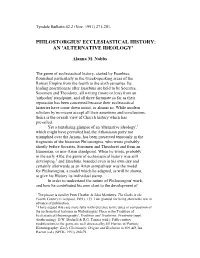 Philostorgius' Ecclesiastical History: an 'Alternative Ideology'